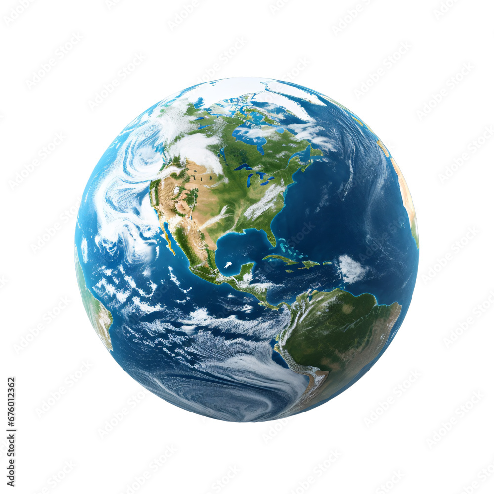 Earth planet satellite view isolated on a transparent background, Globe Earth planet satellite view isolated on a transparent background, Globe