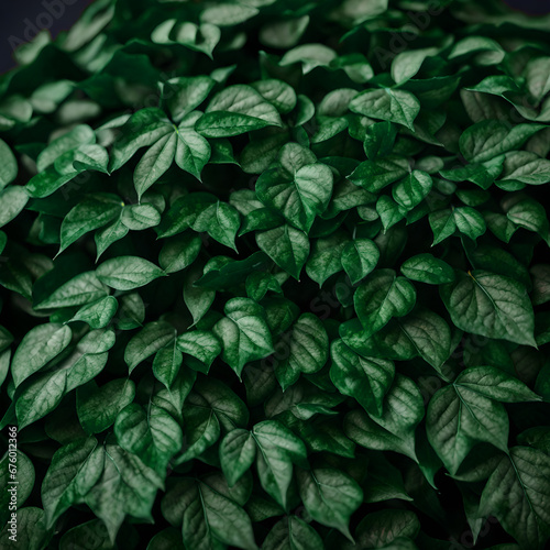 Green wet leaves after rain background or wallpaper © AarRaeidul