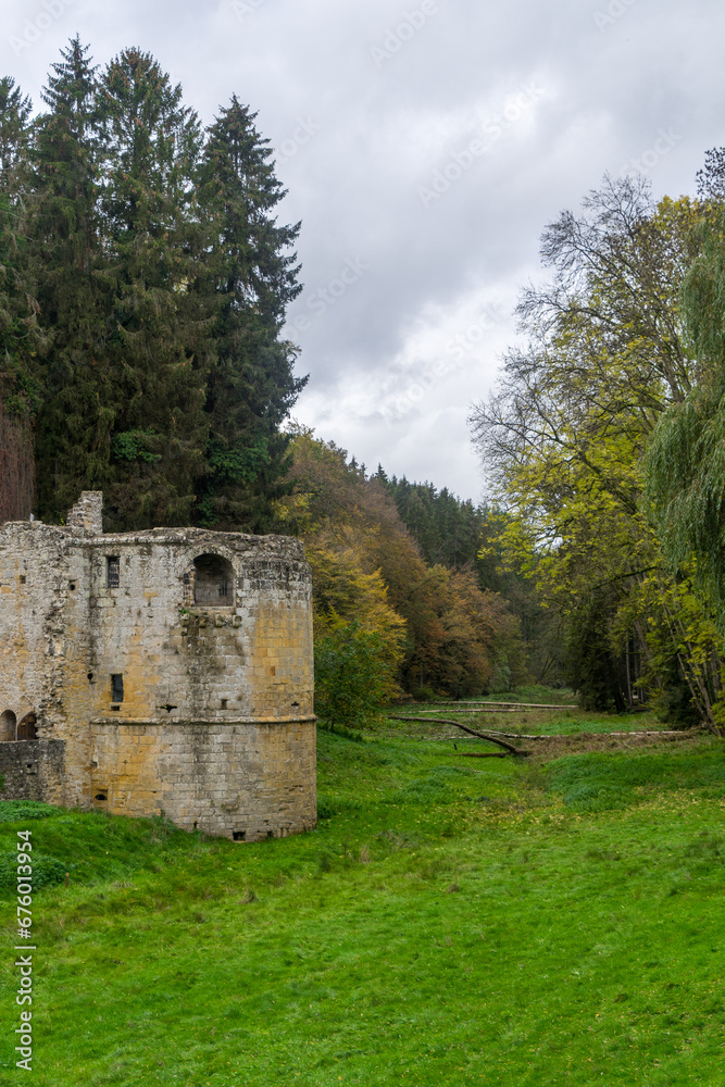 Ruin of the castle Beaufort near the village Echternach at Luxembourg