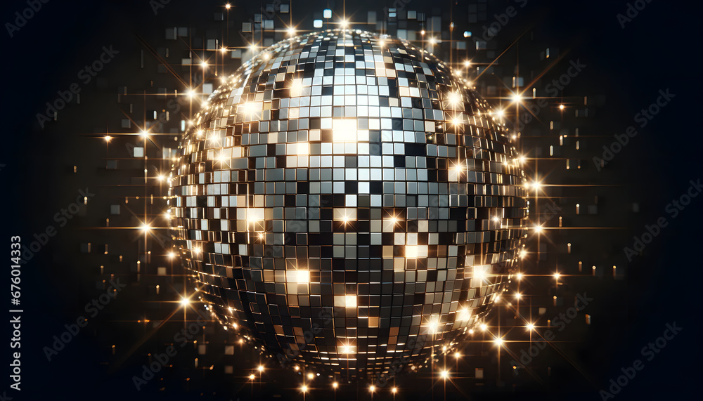 A glimmering disco ball A glimmering disco ball