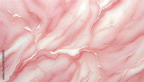A delicate pink marbling with fine white veins, providing a luxurious and tranquil background. 