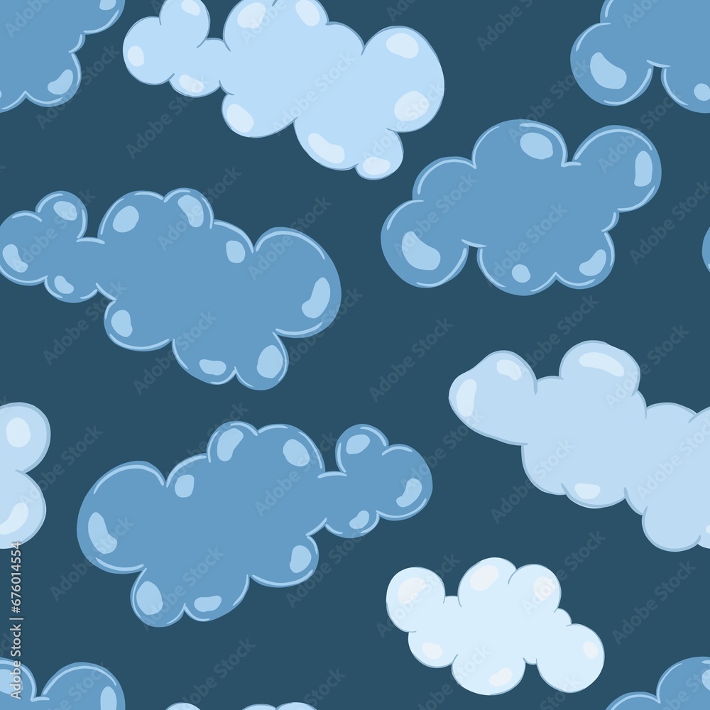 Seamless pattern with candle clouds, for textiles, wallpaper and gift wrapping