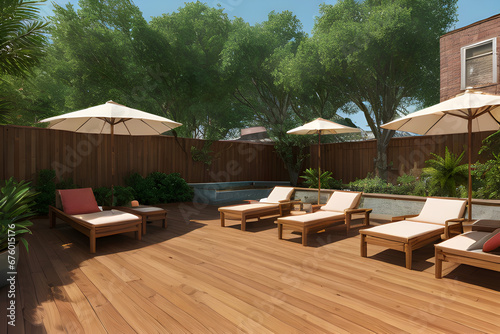 Back terrace, 3D render