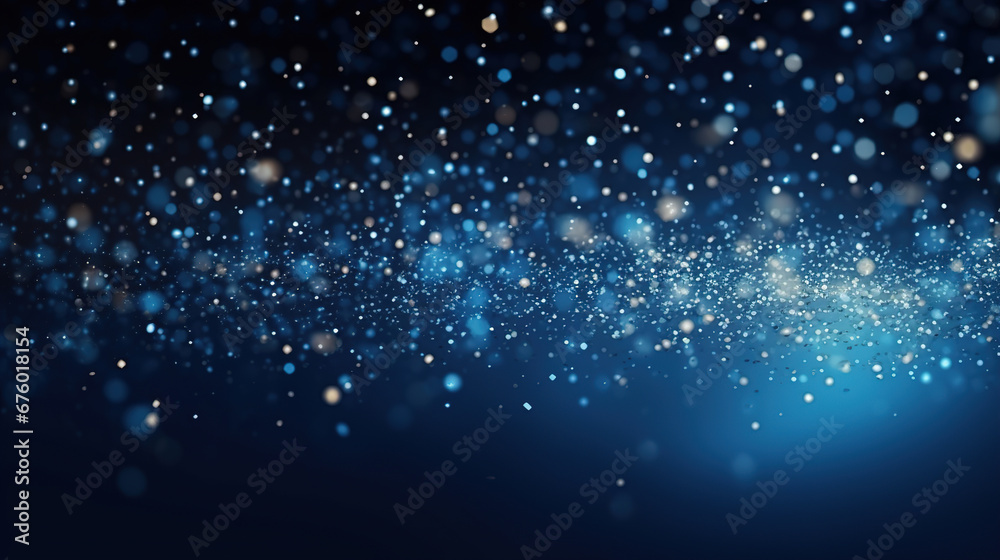 Abstract de-focused blurred bokeh background blue and silver. Winter background. New Year and Christmas concept Abstract de-focused blurred bokeh background blue and silver. Winter background. New Year and Christmas concept