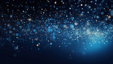 Abstract de-focused blurred bokeh background blue and silver. Winter background. New Year and Christmas concept