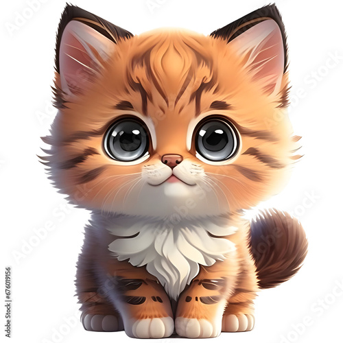 A cute little kitten with an adorable expression is gazing at you with sheer loveliness