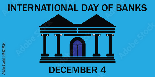International day of Banks, World Banks day, Bank Icon, vector, eps, poster, banner.
