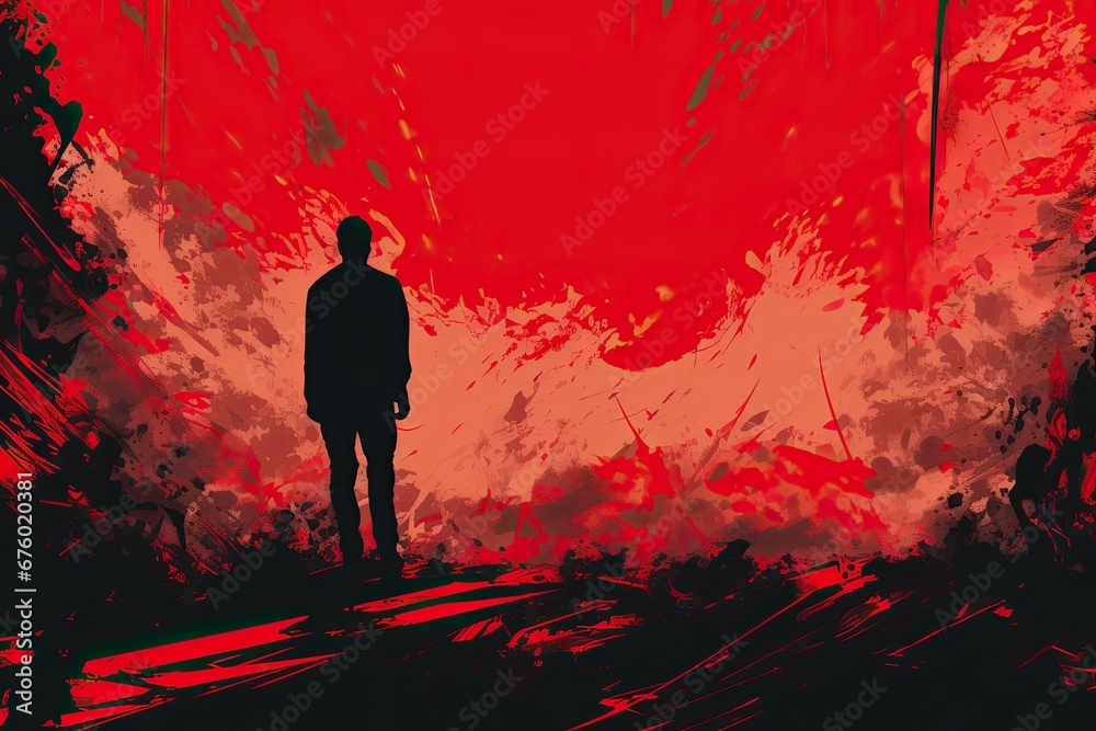 Abstract illustration of environmental pollution, disaster and destruction, done in trendy style. Abstract illustration of environmental pollution, disaster and destruction, done in trendy style.