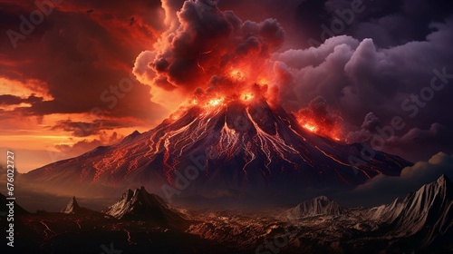  illustration volcanic eruption photography ::10 , 8k, 8k render