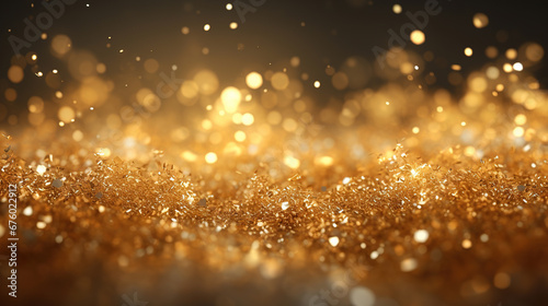 Abstract de-focused blurred bokeh background gold and black. Winter background. New Year and Christmas concept