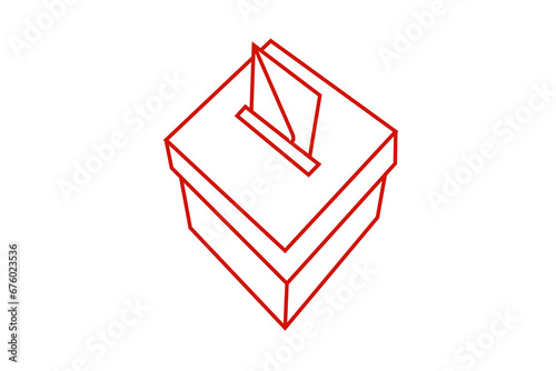minimal line art election box on wihte background.