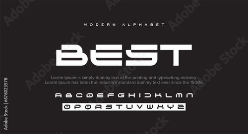BEST Modern abstract digital alphabet font. Minimal technology typography, Creative urban sport fashion futuristic font and with numbers. vector illustration