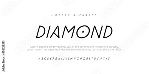 Diamond abstract digital alphabet font. Minimal technology typography, Creative urban sport fashion futuristic font and with numbers. vector illustration