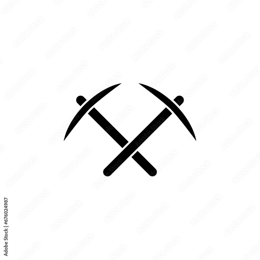 pickaxe mining concept line icon. Simple element illustration. pickaxe mining concept outline symbol design. pickaxe mining concept line icon. Simple element illustration. pickaxe mining concept outline symbol design.