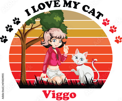 Viggo Is My Cute Cat, Cat name t-shirt Design photo