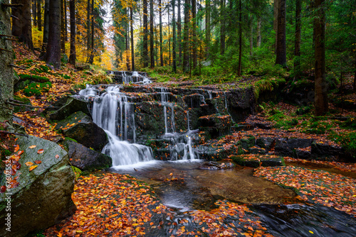 Jeseníky waterfalls, autumn, water, mountains, forest, trees, landscape, autumn, river, water, forest, fall, nature, waterfall, tree, landscape, trees, rocks, green, beautiful, rock, season, colorful