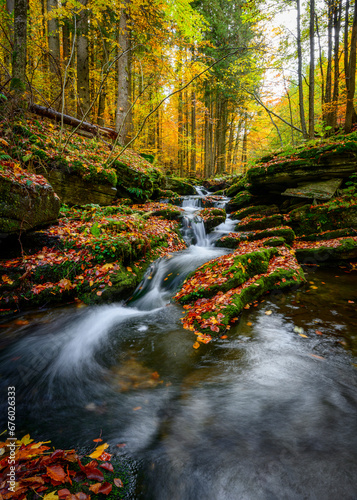 Jeseníky waterfalls, autumn, water, mountains, forest, trees, landscape, autumn, river, water, forest, fall, nature, waterfall, tree, landscape, trees, rocks, green, beautiful, rock, season, colorful