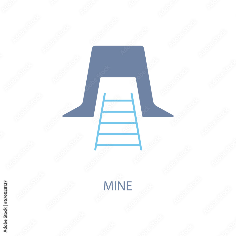 Gold mine concept line icon. Simple element illustration. Gold mine concept outline symbol design.