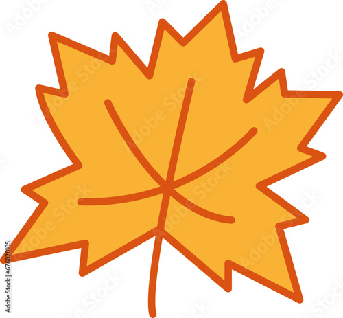 Feuille simple orange