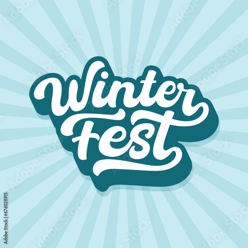 Winter season festival greeting card vector illustration. Winter sale banner, poster, flyer design. Welcome winter template design. Hand drawn retro style typography logo.
