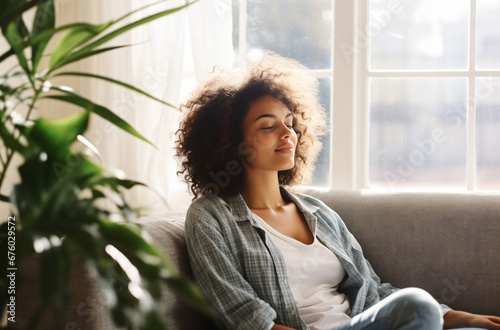 portrait of a woman in a moment of relaxation