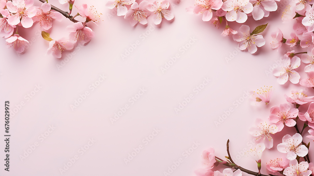 Spa composition frame made of flowers background