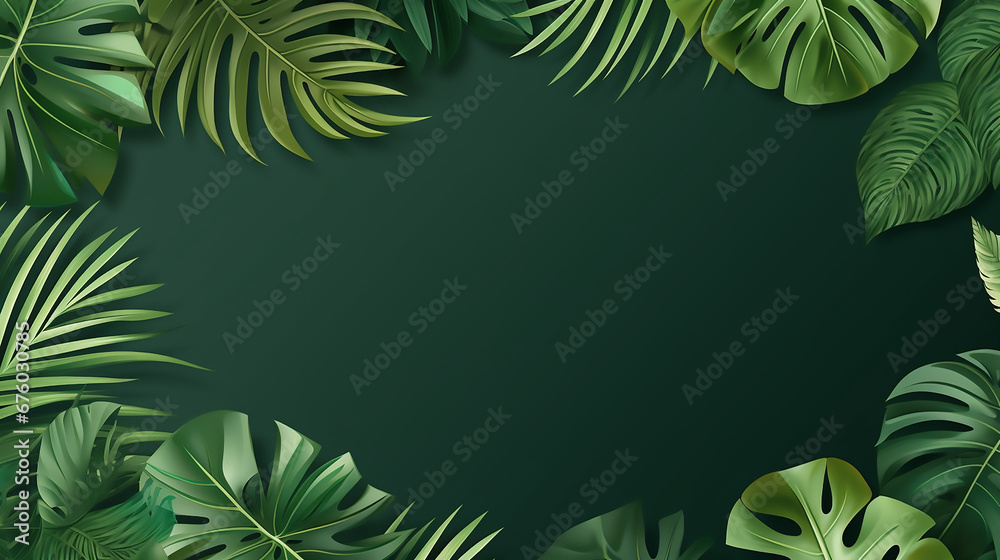 Photo frame with transparent cut-out on green background with monstera leaves plant. Mock-up template for artwork design Photo frame with transparent cut-out on green background with monstera leaves plant. Mock-up template for artwork design
