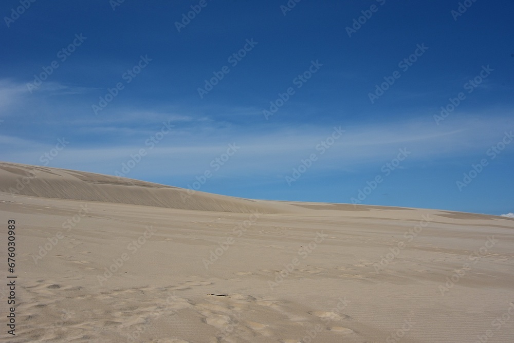 moving sand dunes near the city of Léba in Poland.