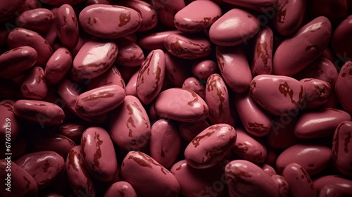 A breathtaking 8K image of Ruby Chocolate cocoa beans, emphasizing their unique shade and shape, bringing out the essence of this delightful treat.