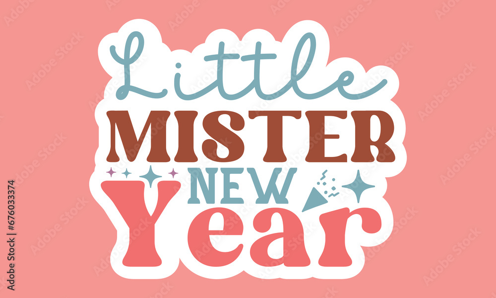 Obraz premium Little mister new year Stickers Design