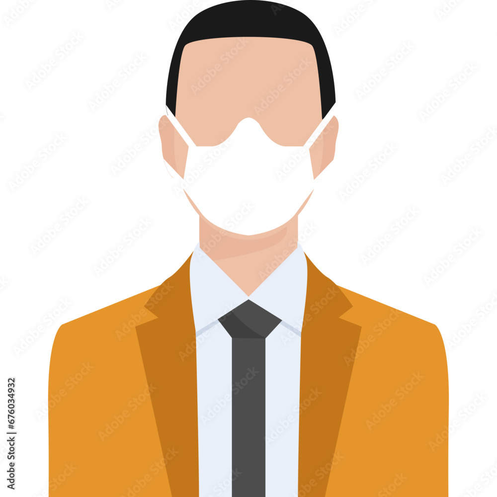 Businessman wearing medical masks protecting themselves from the virus
