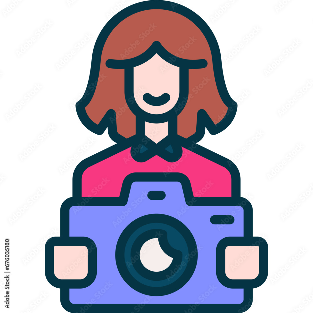 photographer filled color icon. vector icon for your website, mobile, presentation, and logo design.