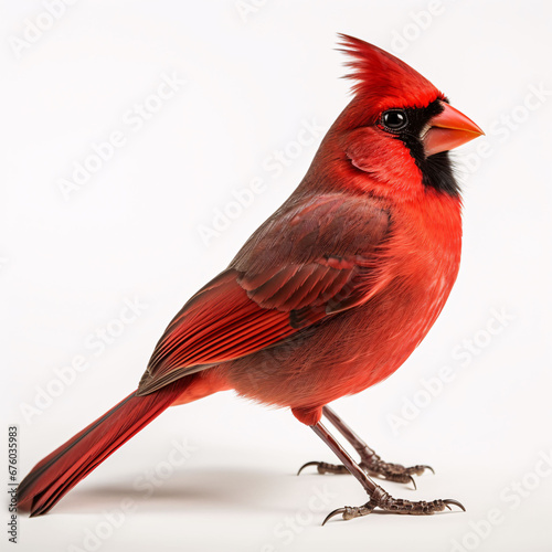 northern cardinal northern cardinal isolated on white background © Muhammad