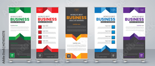 minimal roll up banner design for business events, meetings, annual meetings, presentations