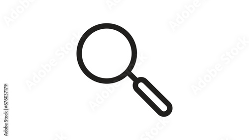 Magnifying glass or search icon, flat vector graphic on isolated background.