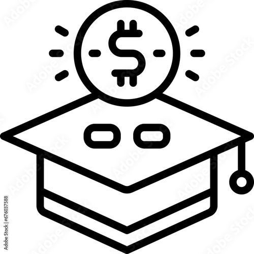 education fee line icon. vector icon for your website, mobile, presentation, and logo design.
