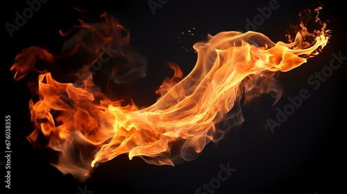 Fire flame on transparent background isolated