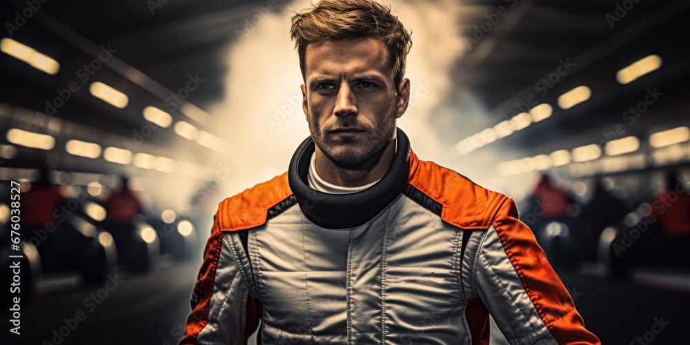 Formula One Racing Driver Ready for Start of F1 Racing Competition Formula One Racing Driver Ready for Start of F1 Racing Competition