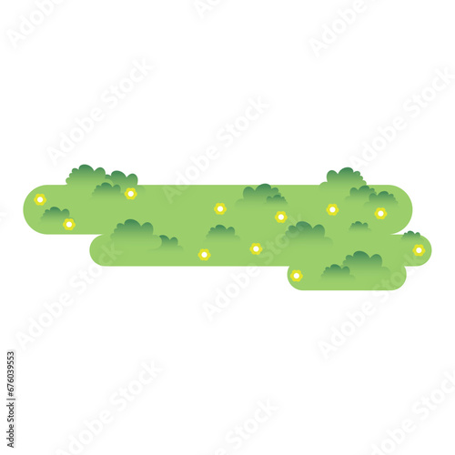 Isolated flat style outdoor land with grass Vector