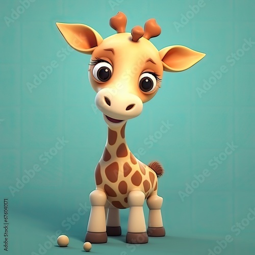 3d rendering of a cartoon giraffe