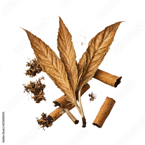 A brown leaves and cigarettes