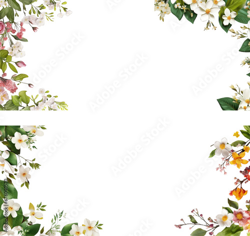beautiful Floral Vine Frame Borders PNG Images for Wedding and Party Stationery