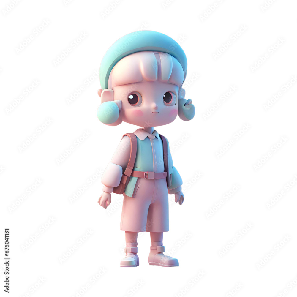 A cartoon character with a backpack A cartoon character with a backpack