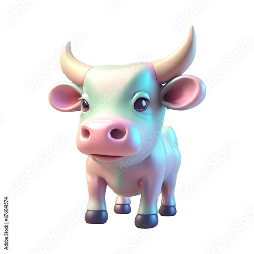 A cartoon cow with horns