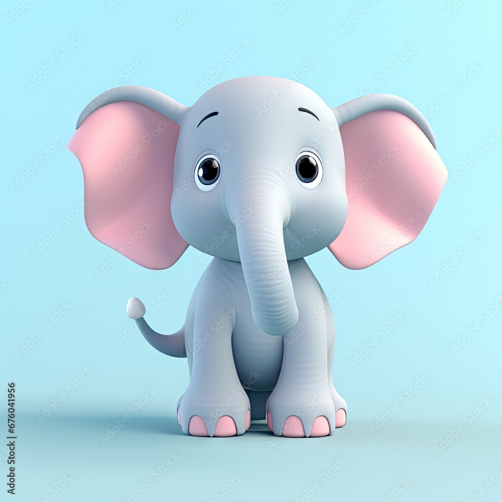 3d rendering of a cartoon elephant