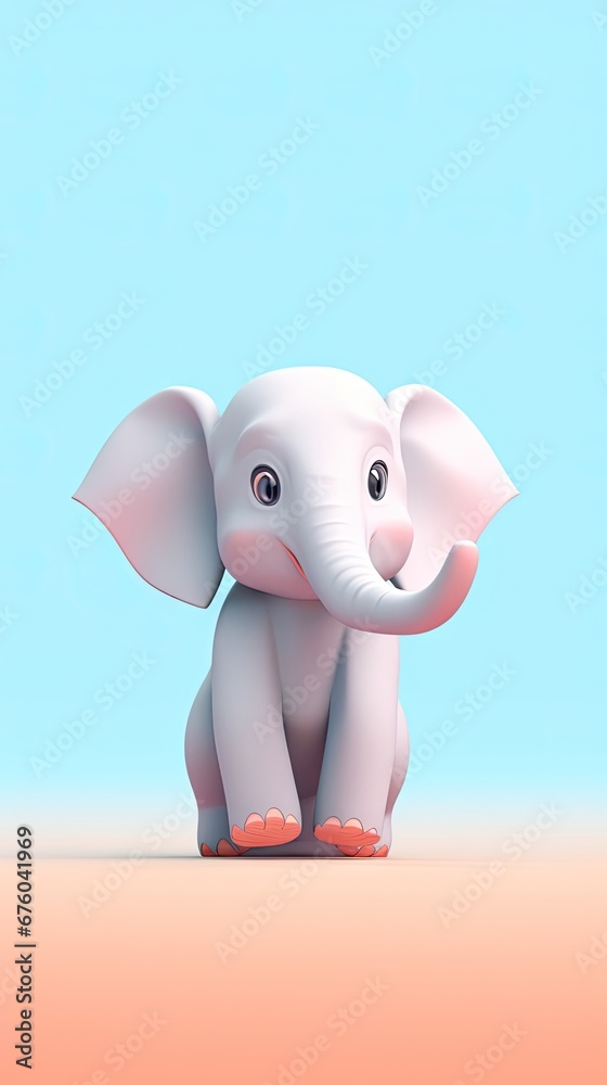 3d rendering of a cartoon elephant