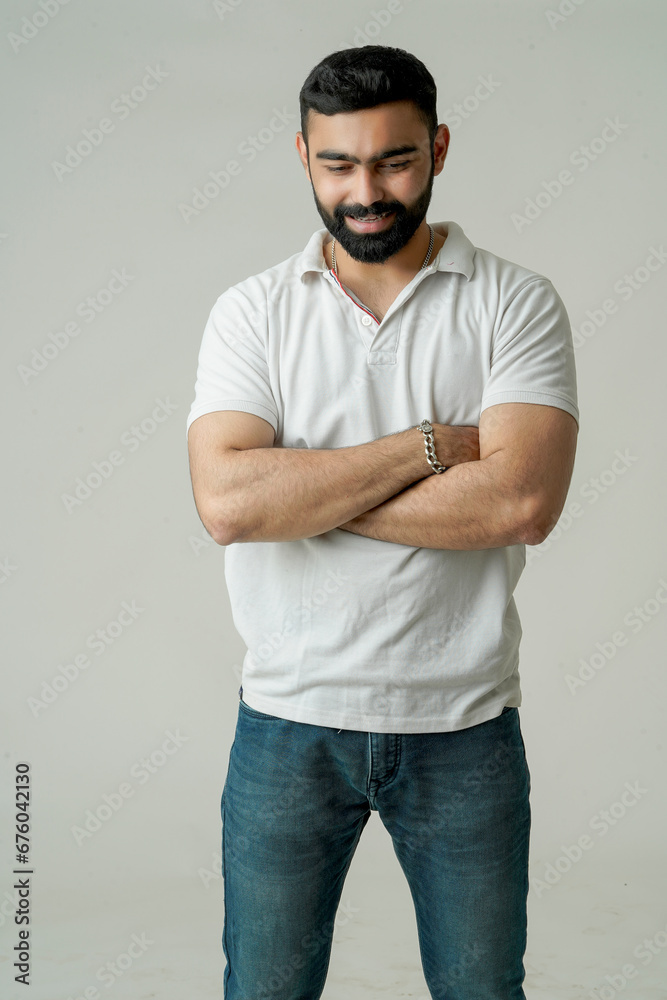 Handsome young guy posing in studio - isolated Handsome young guy posing in studio - isolated