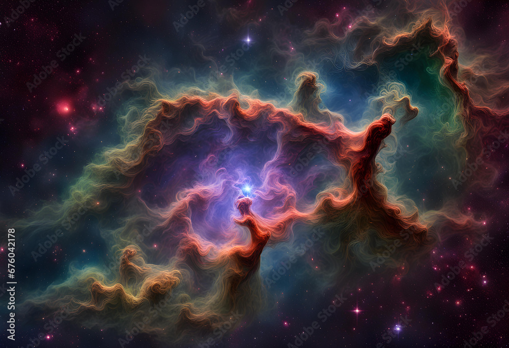 A colorful space filled with lots of stars HD Wallpaper