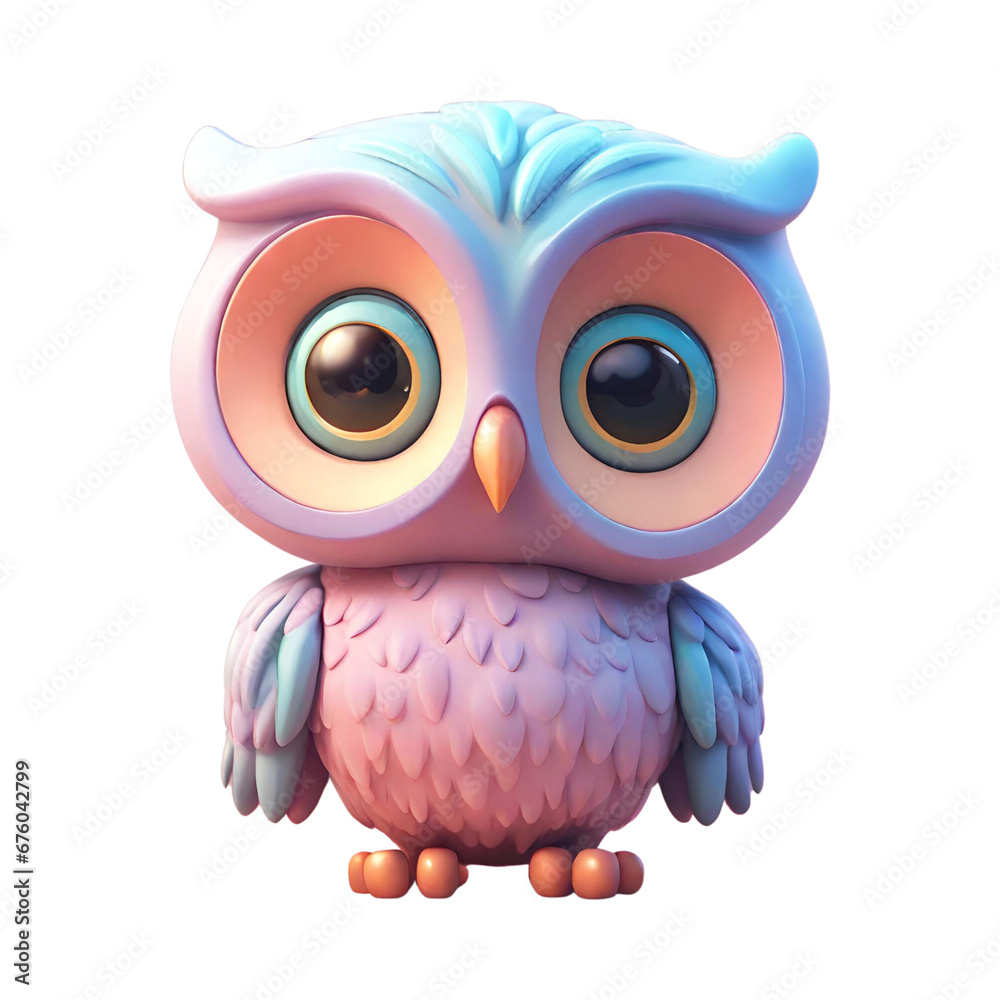 A cartoon owl with big eyes