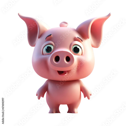 A cartoon pig with big ears